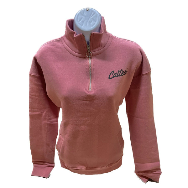 Pink ladies 1/4 zip sweatshirt